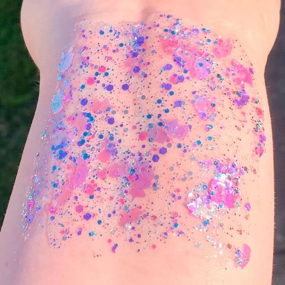 Glow in the Dark Organic Rainbow Confetti Face Hair Body Glitz Galore Glitter - Picture 5 of 5